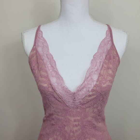 Express Lace Bodysuit. Pink M#011 - Picture 4 of 13